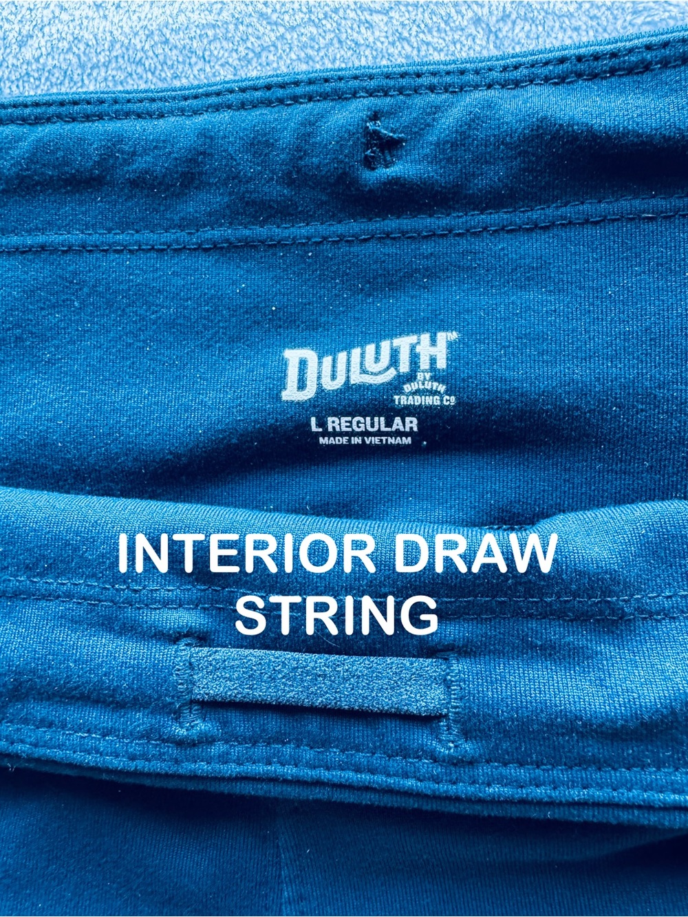 DULUTH NAMASTASH SIZE LARGE Navy with Zippered CARGO Pockets - Picture 3 of 8